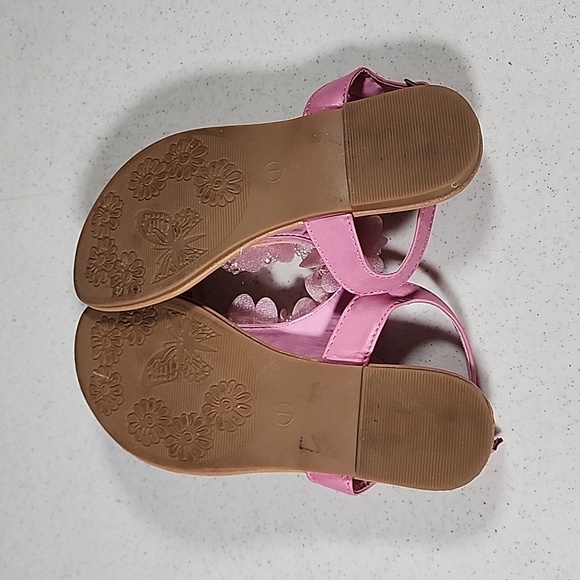 Laura Ashley Pink Flower Cutie T-Strap Sandal Girls Size 1 - Picture 5 of 6